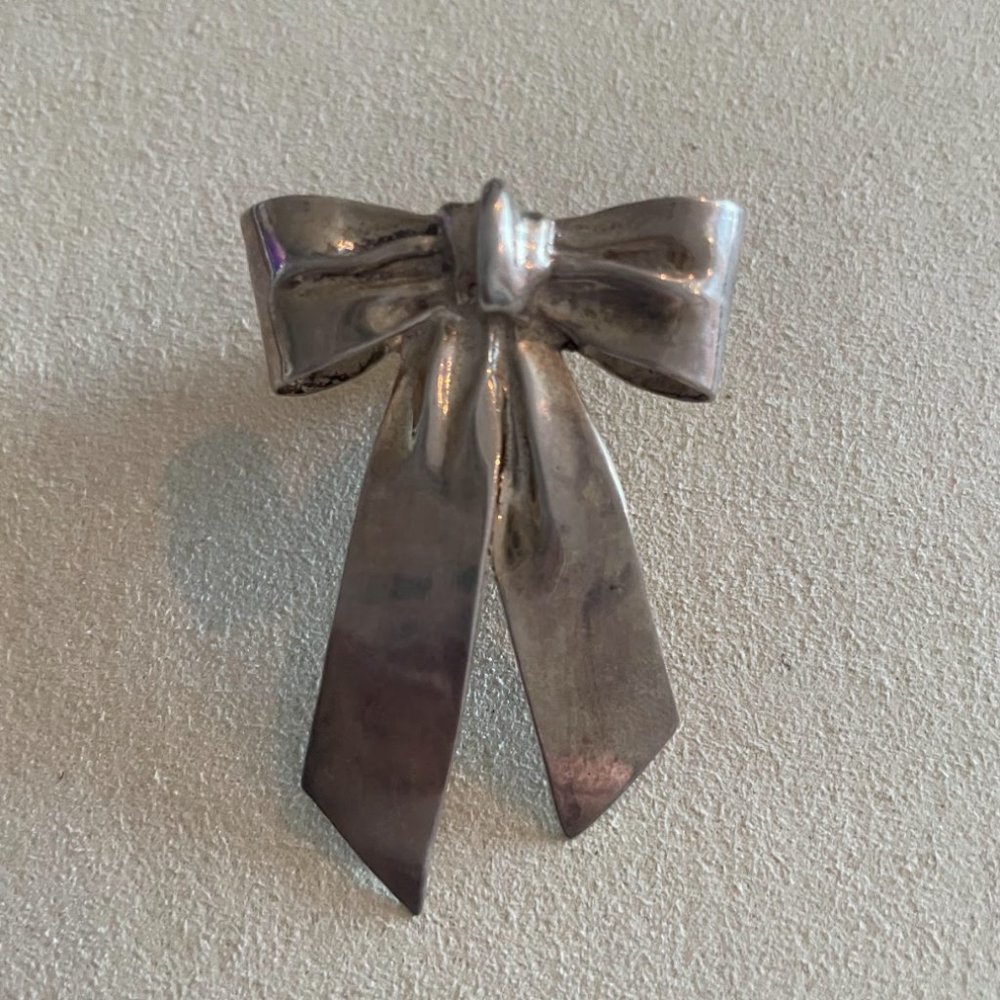 Sterling Bow Tie Tack Pin
